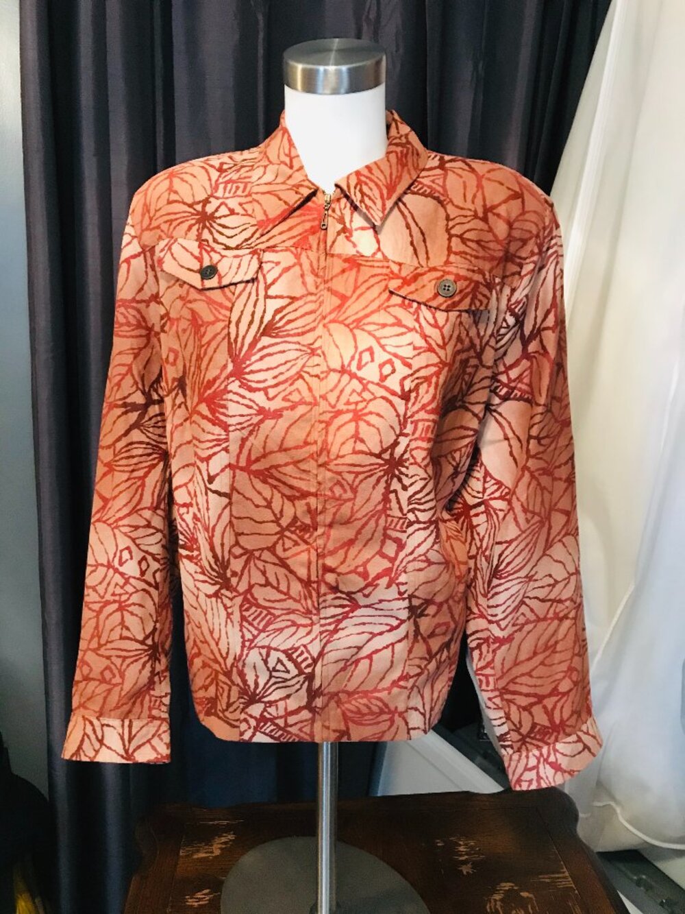 Southern Lady Jacket Zip Front Long Sleeve Size 18
